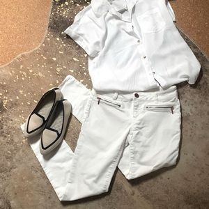 “Rich mom” White skinny denim